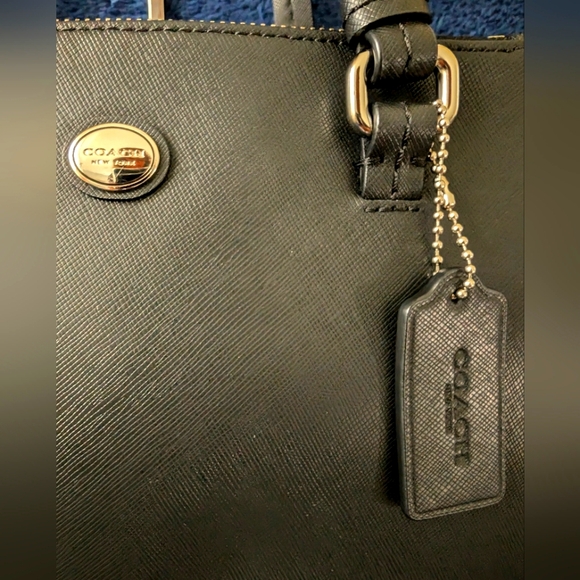 Coach Mini Jordan Carryall Satchel- black Saffiano leather,10x7x4",EUC, ret $299 - Picture 7 of 12